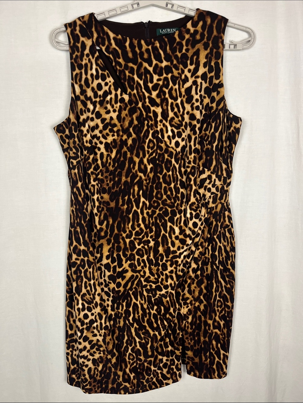 Lauren Ralph Lauren Chettah Animal Print Cocktail Midi Dress